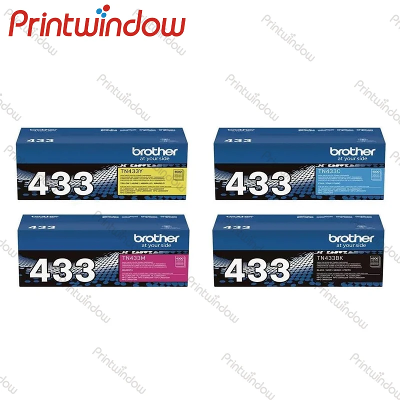 1Set4PCS  High Yeild TN-433 Original Toner Cartridges For Brother HL-L8260CDW HL-L8360CDW MFC-L8610CDW MFC-L8900CDW HL-L9310CDW