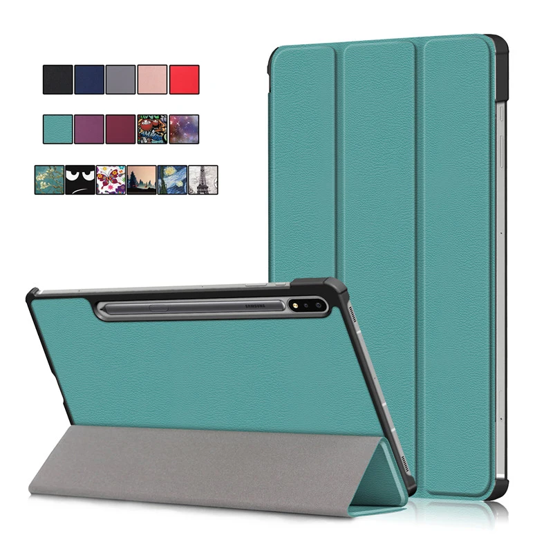 

Case For Samsung Tab S7 Fe 12 4 inch Trifold Protective Skin Leather Tablet Funda For Galaxy Tab S8 Plus S9 Plus S7 Fe Case Capa