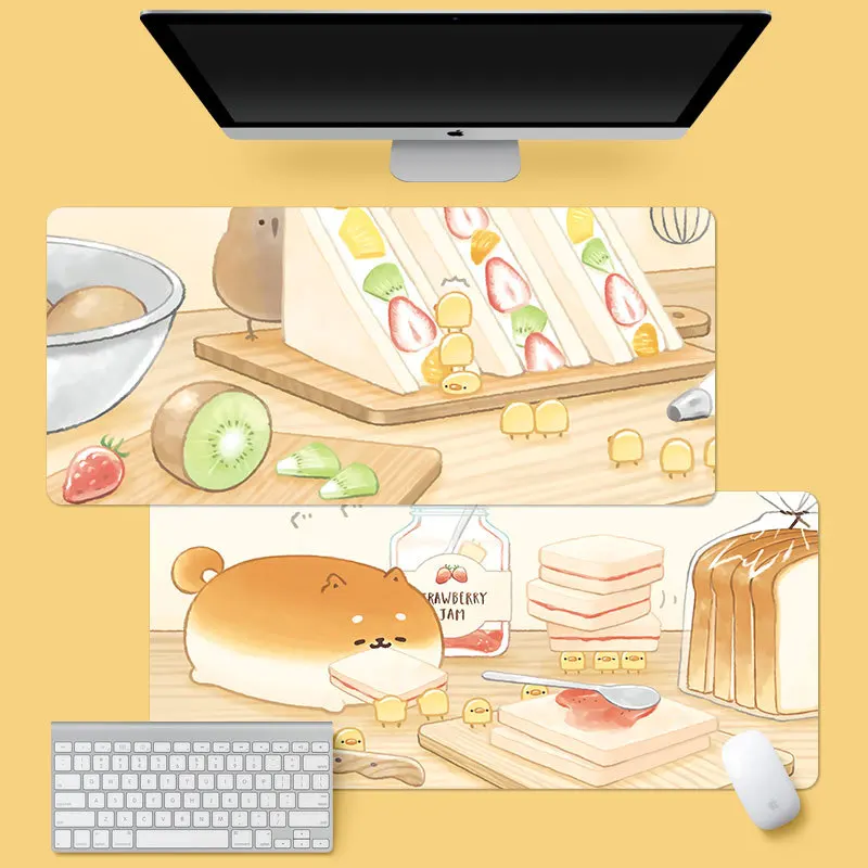 

90x40cm Shiba Inu mouse pad big cute deskpad kawaii desk pad mause pad tapis de souris writing desk mat free shipping