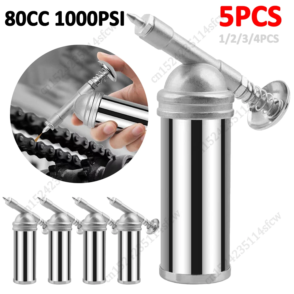 

80CC 1000PSI Mini Grease Gun Manual Grease Filling Machine Handheld Pressurized Grease Filler High Pressure Oiler Hand Tools