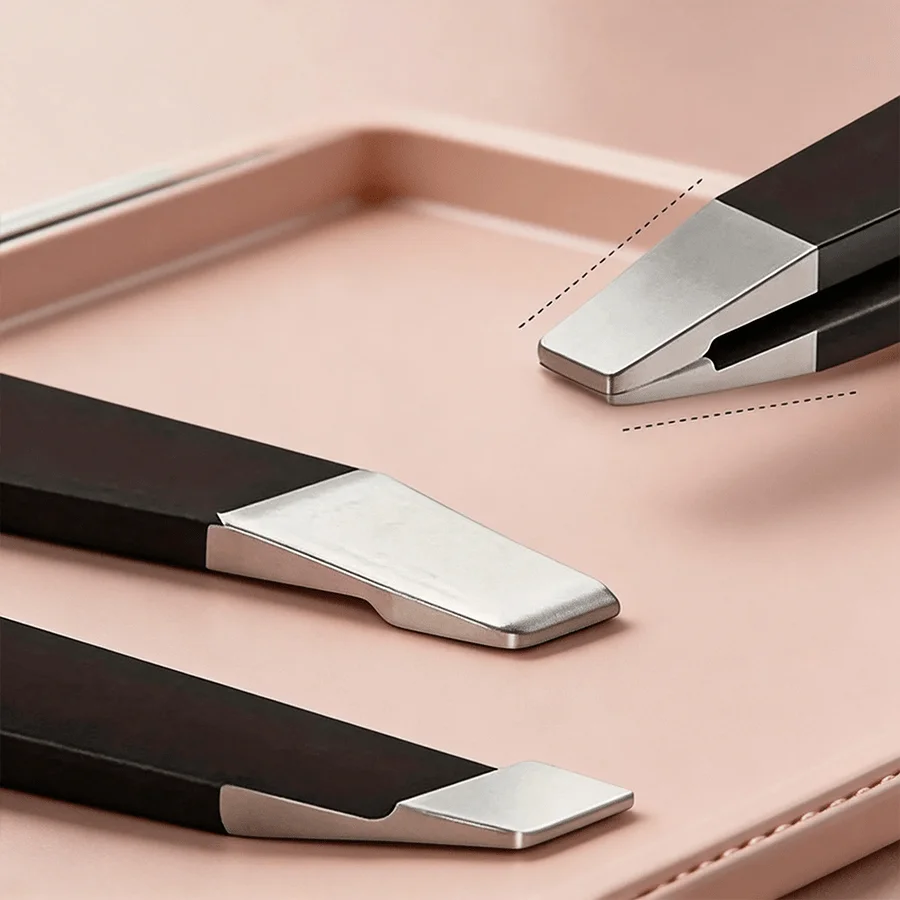 4-Piece Eyebrow Tweezer Set - Professional Stainless Steel Hair Removal And Grooming Tools,  Including Angled Tip Tweezers image 6