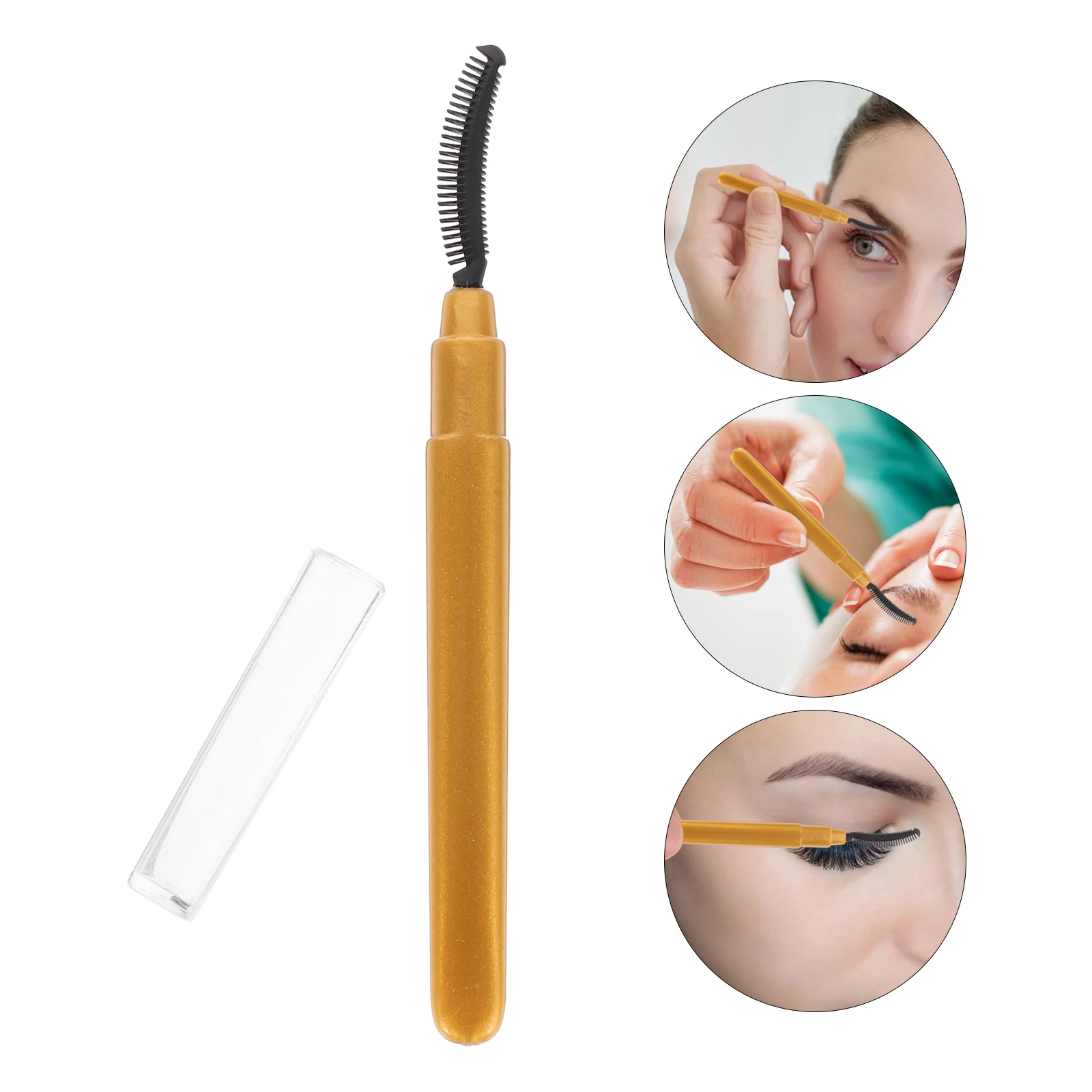 6 قطع فرشاة رموش ناعمة من السيليكون بحجم مناسب للسفر مع غطاء متعدد الاستخدام أداة تهذيب الرموش والحواجب لتنظيف تطبيق الماسكارا #4