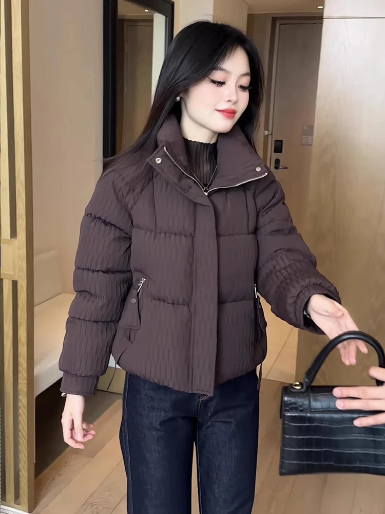 

Thickened down Cotton Jacket Women's Winter New Fashion Small Size Slimming Korean Version Stand Collar Cotton Clothes