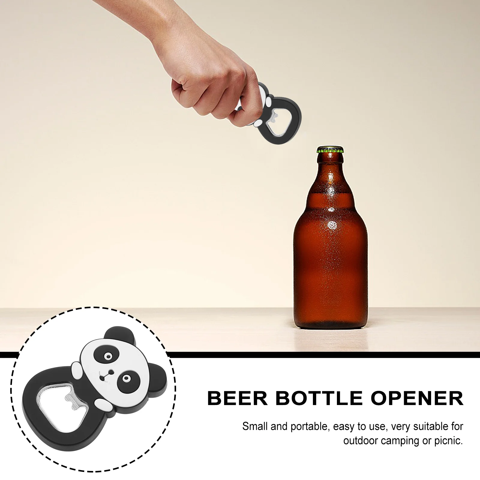 Panda Bottle Opener Electric Can Magnetic for Beer Manual Pvc Opening Tool