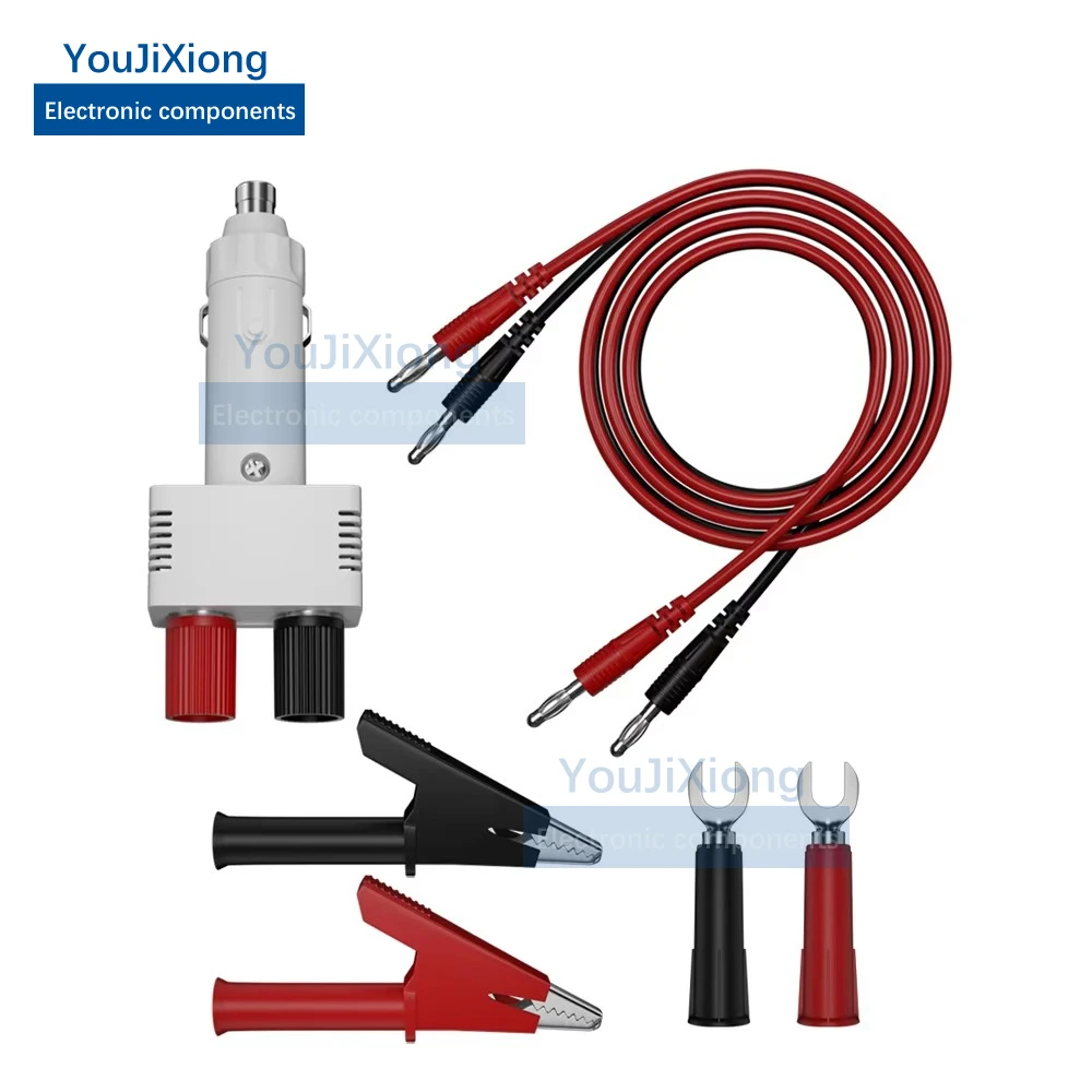 

Car Cigarette Lighter Plug Adapter, Power Cord Kit, Test Lead, Alligator Clip U-Connector Tool Kit