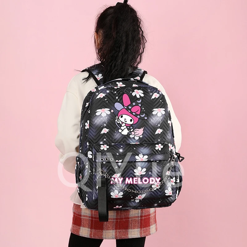 Cute Sanrio My Melody Backpack Teenager School Bags Junior Student Girl Anime Casual Travel Commute Knapsack Back To School Bags