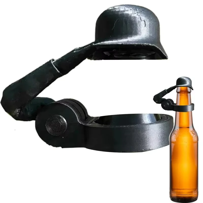 Funny Soldier Salute Beer Bottle Helmet,Beer Bottle Cap with Creative Design,Reusable Dustproof Helmetshaped Bottle Cap Stopper