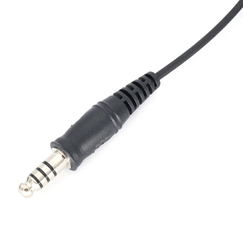 Auriculares tácticos telescópicos con tubo acústico 7,1mm, auriculares con micrófono resistencia, enchufe