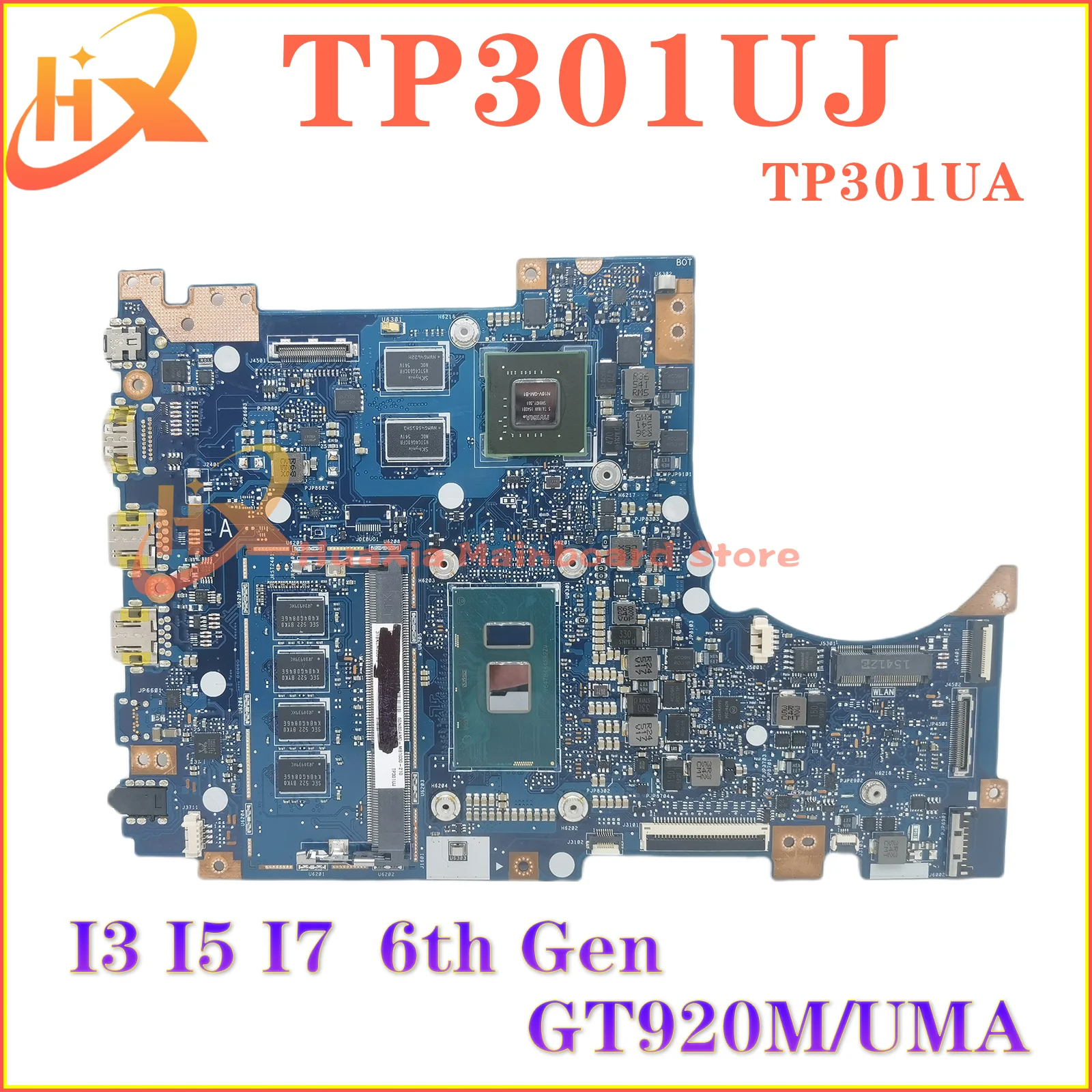 Placa base TP301UJ para ASUS Vivobook Flip, TP301U, TP301UA, Q303UA, TP301UJ, I3, I5, I7-6500U, 4GB, 100% prueba OK