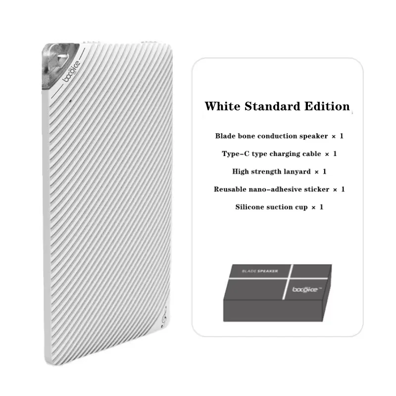 

Super Slim Mini Portable Type-C BT Speaker with Blade Design TWS Stereo Surround Bone Conduct Feature FM Soundbox