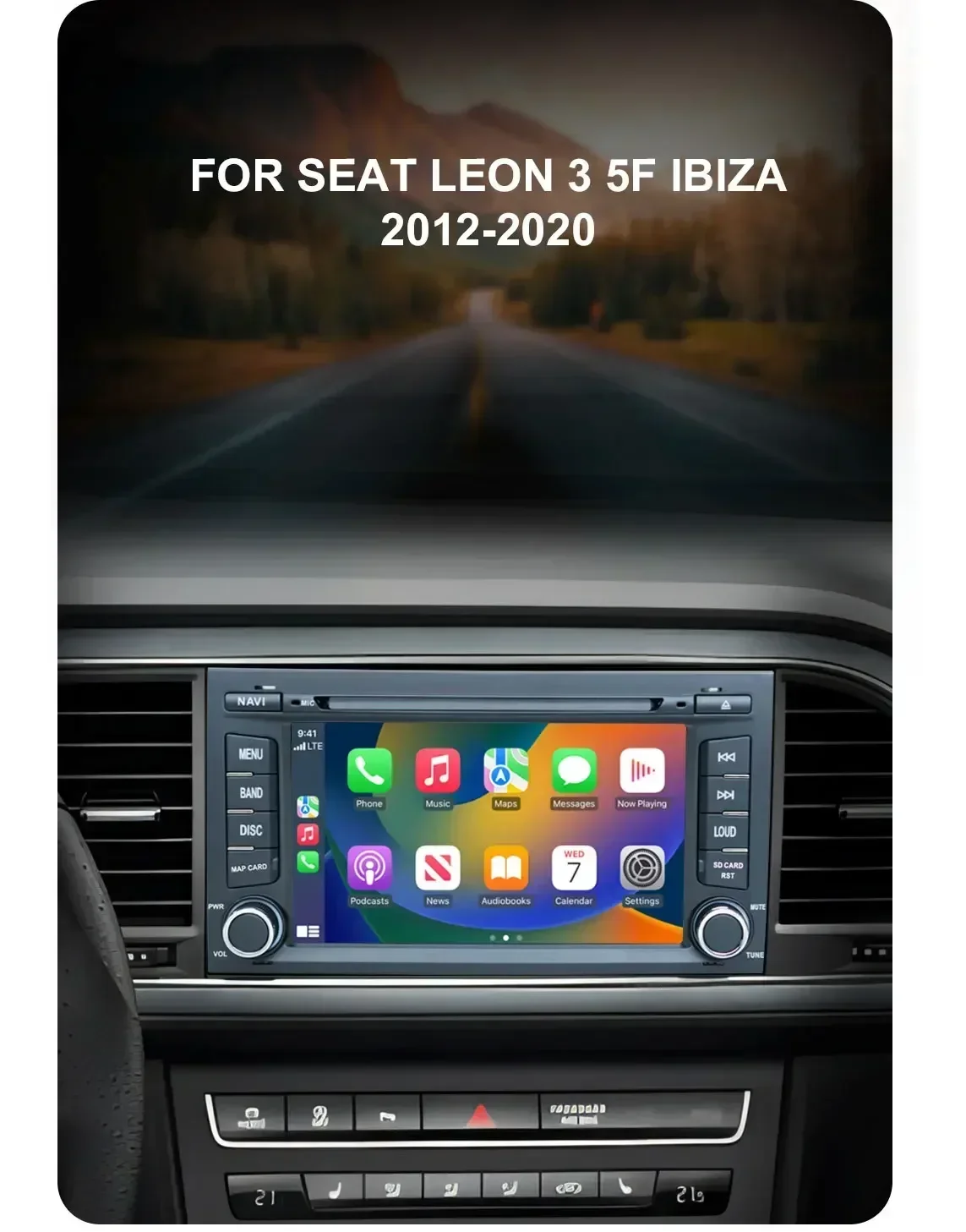 Wireless CarPlay 7'' Android 13.0 Car Android Player 8GB 256G multimedia car radio GPS WiFi For Seat Leon 3 5F Ibiza 2012-2020