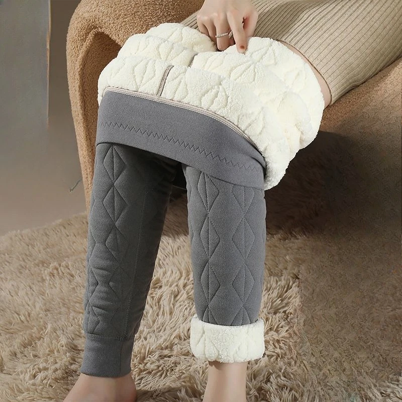 السيدات عالية الخصر سميكة السراويل القطنية الحرير المنزل وفي الهواء الطلق اصطف السراويل الدافئة لخريف وشتاء TT243 #5