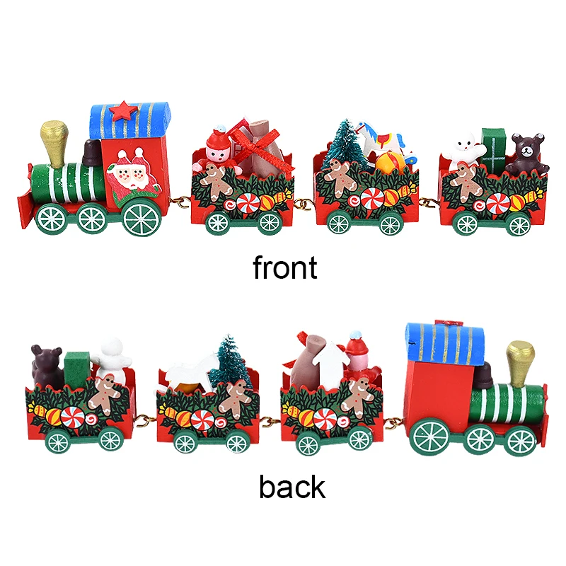 1Pc Wooden Christmas Small Train Ornaments DIY Santa Kids Toys Gift Xmas Home Decor 2025 Christmas Party Decorations Naviidad