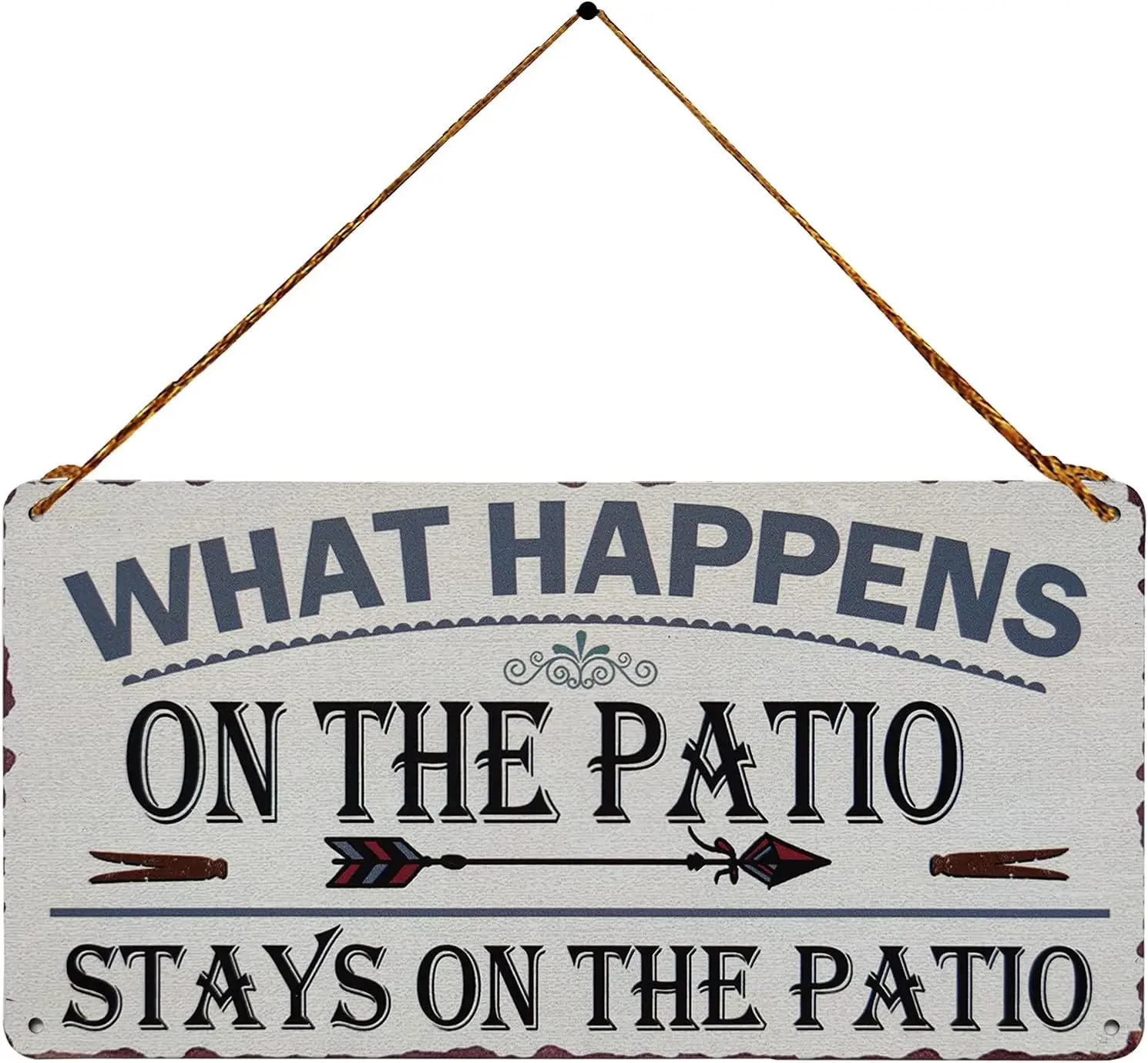 What Happens on the Patio Stays on the Patio Vintage Metal plaque Wall Art Hanging Rustic Farmhouse Home Decor for Yard backyard