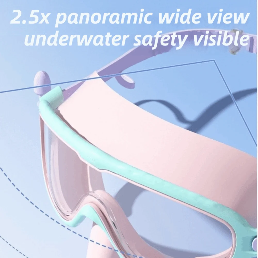 Clear Vision Silicone Swimming Glasses HD View Big Frame Swim Goggles UV Protection Anti-fog Swimming Goggles Pool Use