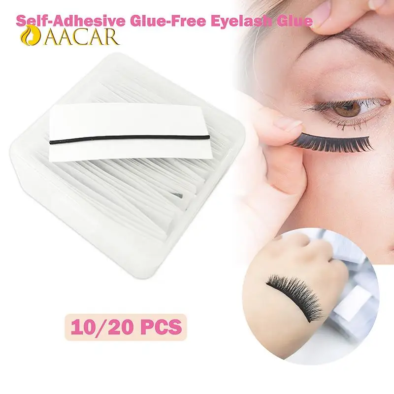 10Pc/20ชิ้น/กล่อง Reusable Self-Adhesive กาวขนตากาวขนตาปลอม Extension อุปกรณ์แต่งหน้าเครื่องมือ Eyelash กาว