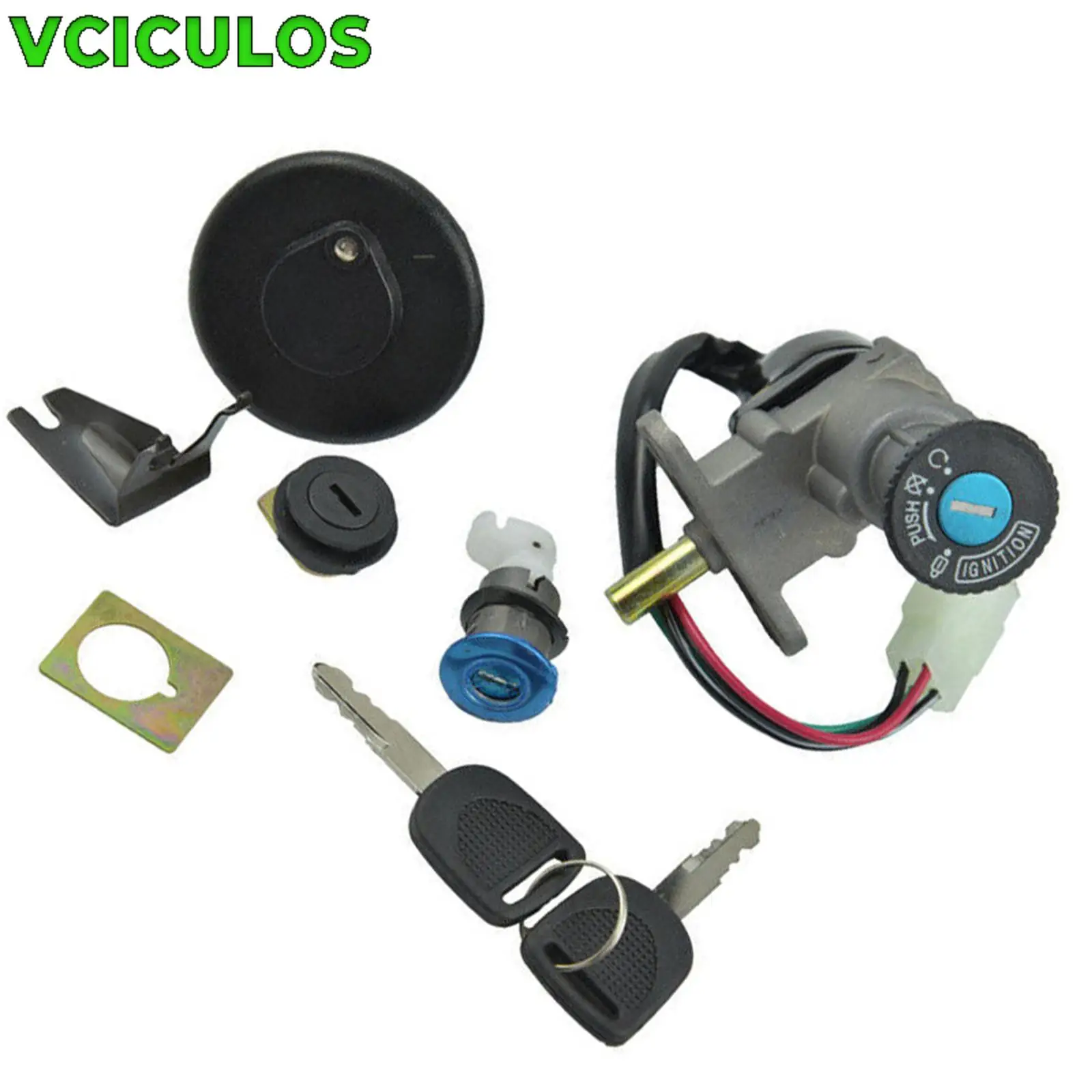 

1set Motorcycle Universal Modified Motorcycle Fuel Gas Cap Ignition Switch Lock Key Set Moto Accesorios Replacement