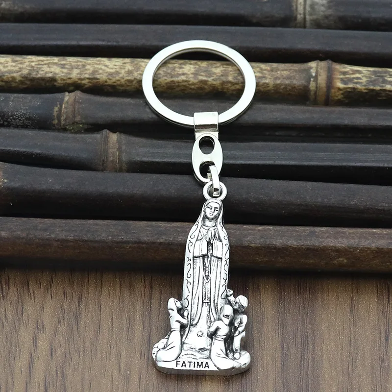 Catholic Christian Religious Icon Saint Fatima Virgin Jewelry Necklace Car Exquisite Key Chain Pendant Key Chain Wholesale