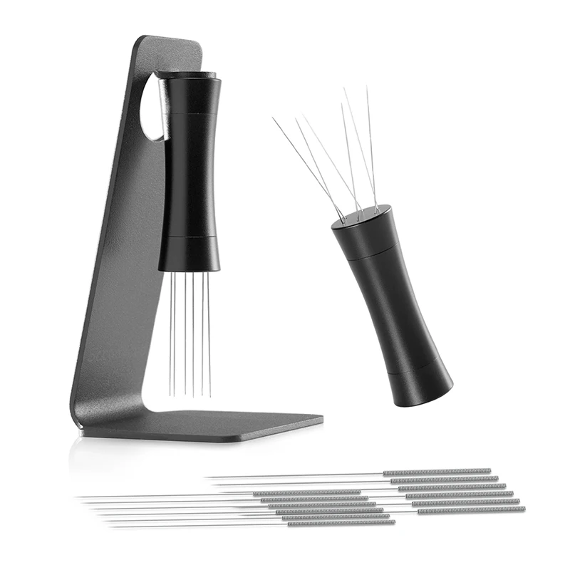 Espresso WDT Tools, Espresso Stirrer with adjustable angle feature, Espresso Distributor Tool with magnets and stand