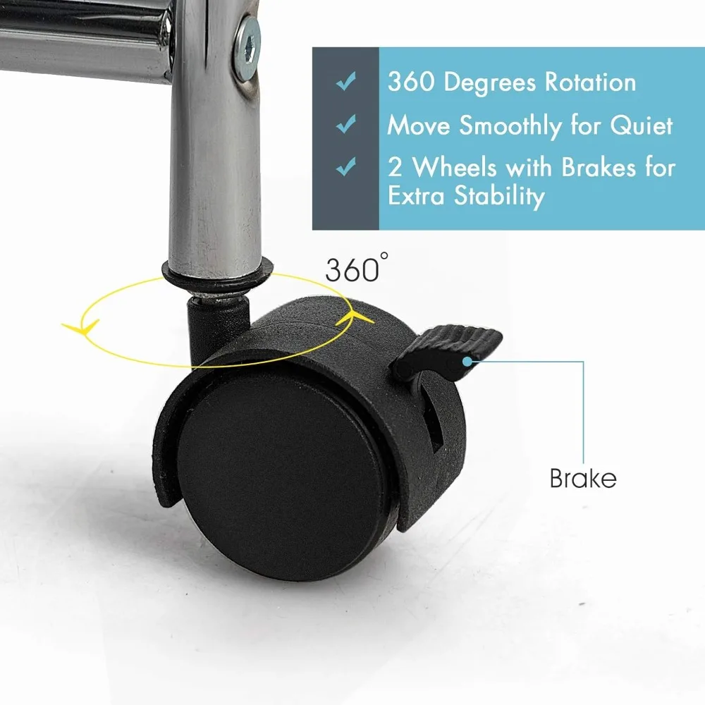 عربة تخزين دوارة ذات سعة كبيرة مع إطار معدني و12 درجًا أملسًا، منظم حرفي على عجلات للتخزين الفعال