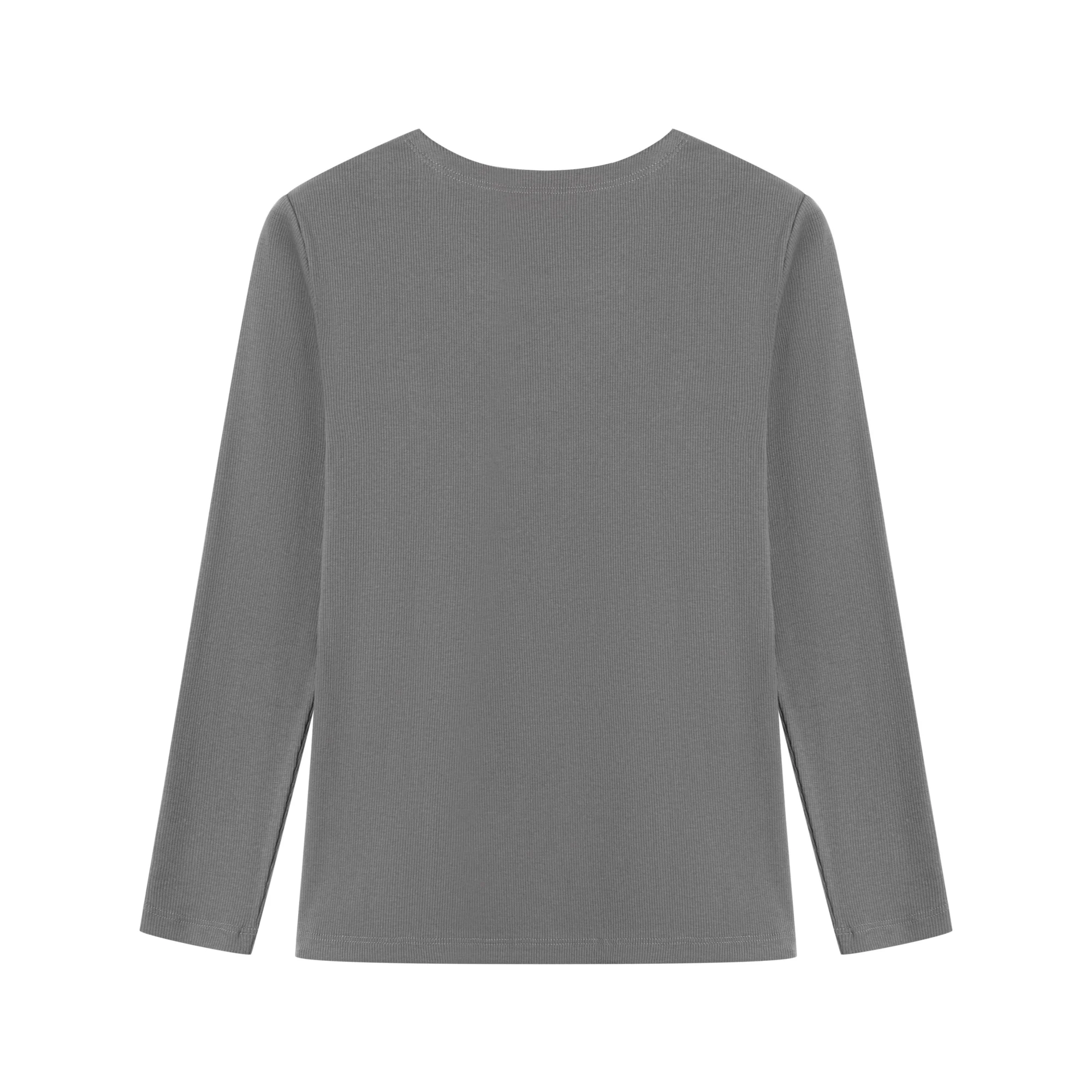 Round Neck Long Sleeves Spring Autumn Boys And Girls Tops Simple Solid Color Versatile Kids Children Underwear Top High-Quality