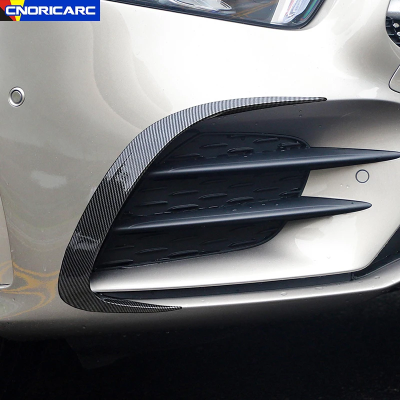 

Углеродный узор, автомобильный передний бампер, спойлер, воздушный нож, накладки для Mercedes Benz A Class W177 A180 2019-2021, внешние аксессуары