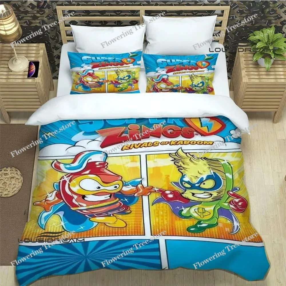 

Cute cartoon Super Zings Bedding Sets exquisite bed supplies set duvet cover comforter set bedding set luxury Birthday Gift