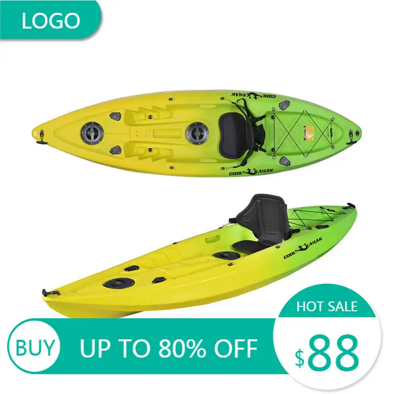 Conger Hard‑Shell Sit‑on‑Top Kayak Kuer LLDPE Portable Single‑Seat 1‑Year‑Warranty For Freshwater Fishing Paddling