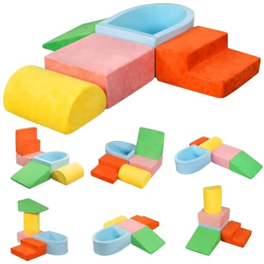 

Мягкие поролоновые блоки для лазания, 5 шт., для малышей 3-12 лет, для использования в помещении, для бассейна с шариками, для детского спортзала, для активных игр