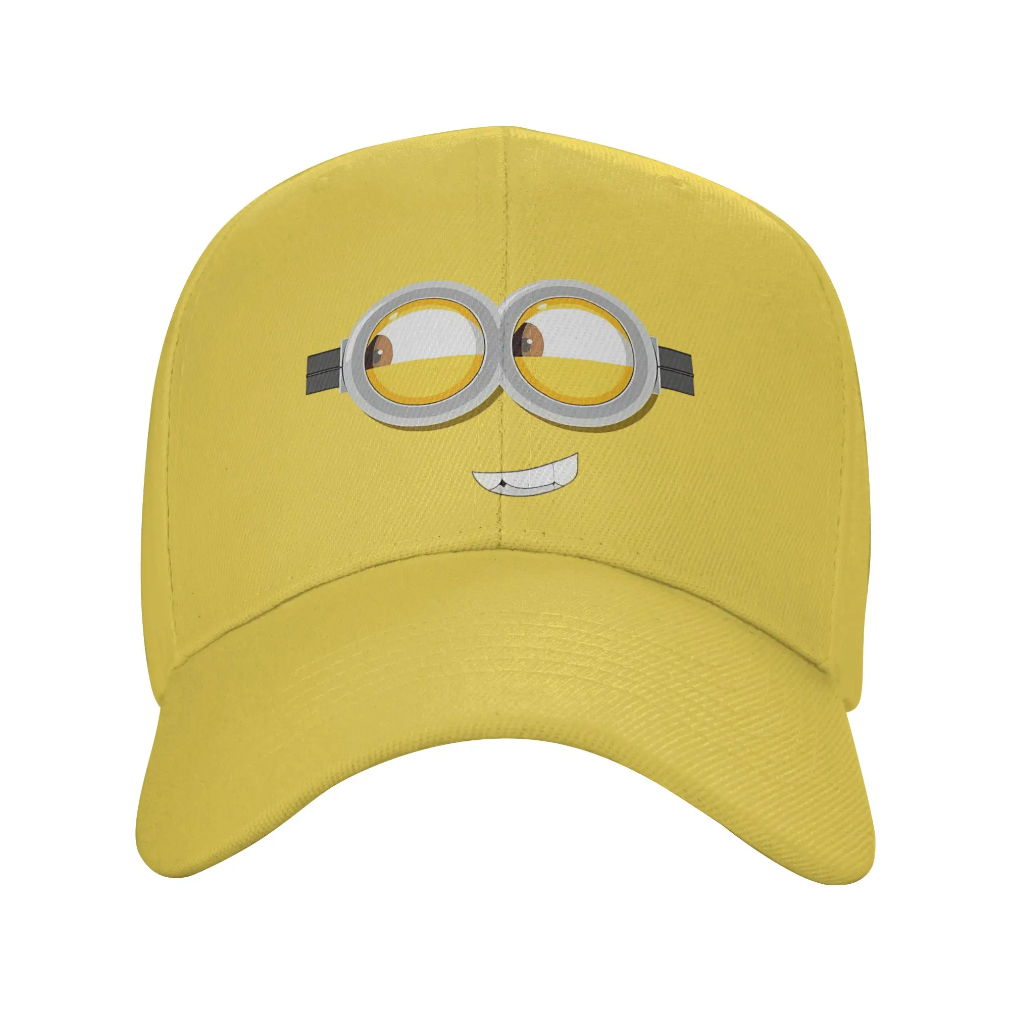 Boné de Beisebol M-Minions com Lentes Amarelas e Sorriso Travesso, Boné Trucker Fofo Estilo Y2K para Casal, Mulheres, Esportes ao Ar Livre, Boné Snapback de Verão