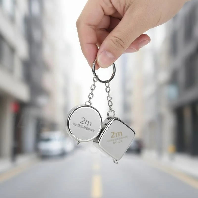 [M] 1PCS Mini 2m Small Tape Measure Keychain, Stainless Steel Retractable Key Ring Tape Measure Precision Pocket Tape Measure