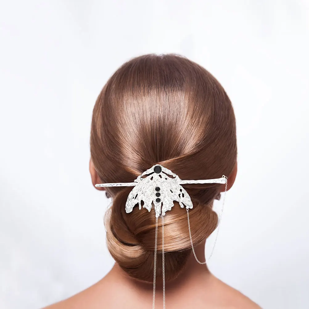 

2pcs Hair Slide Pin Hairpin Headgear Accessories Chinese Style Silver Alloy Bridesmaid Wedding Festival Daily for Women