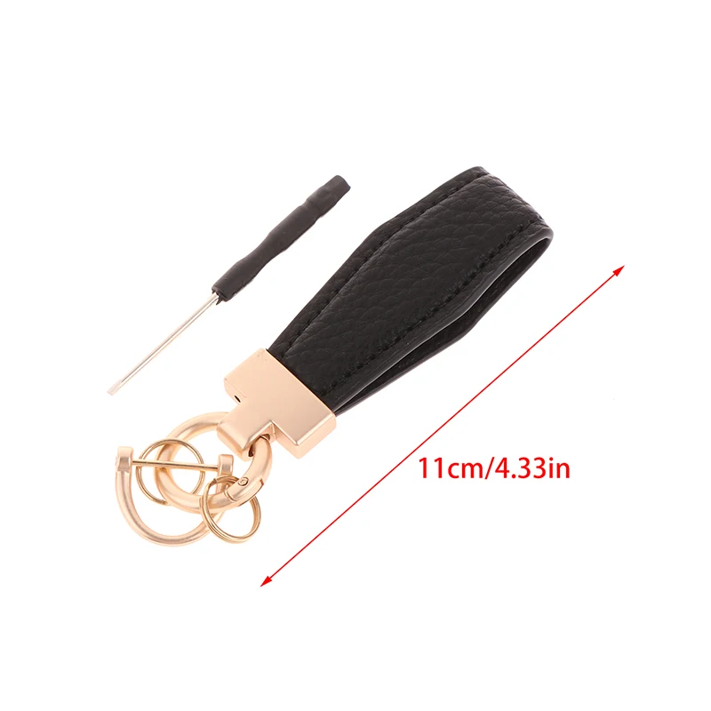 1Pc PU Leather Multiple Colors Plaid Keychain Women Men Buckle Car Key Ring Chain Holder Jewelry Gift Car Accessories image 6