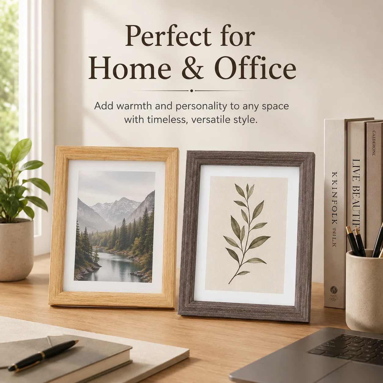 Classic Woodgrain 6 Inch Photo Frame with White Mat Border for 4x6 Pictures Home Decor Wedding Gift