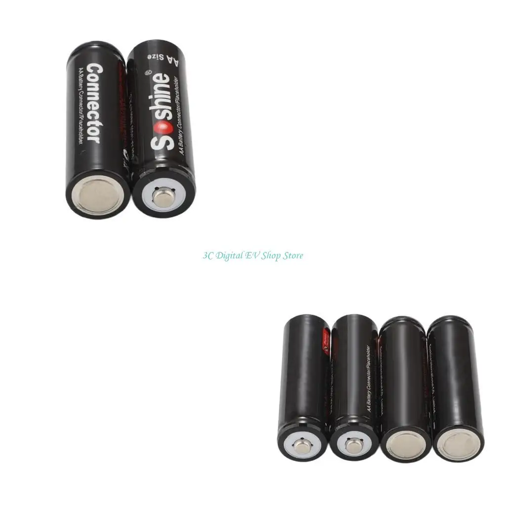 E74D Replacement AA Dummy Battery Shell 14500 LR6 AM3 AA Battery Placeholder for Toy, Instrument and LED Light Applications