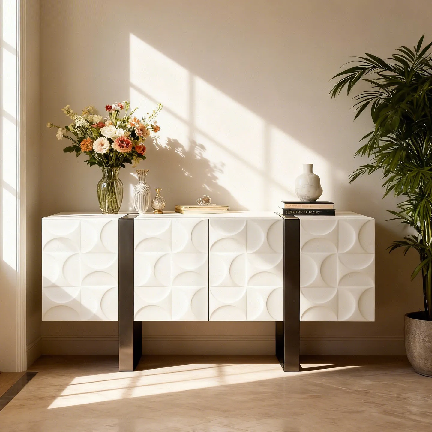 

#Italian-style High-end Entrance Cabinet Modern Minimalist Sideboard Living Room Console Table