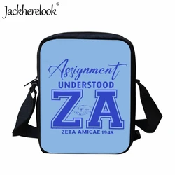 Jackherelook Zeta Amicae Sorority Sisterhood Print Crossbody Bags for Women Daily Casual Travel Shoulder Bag Party Messenger Bag