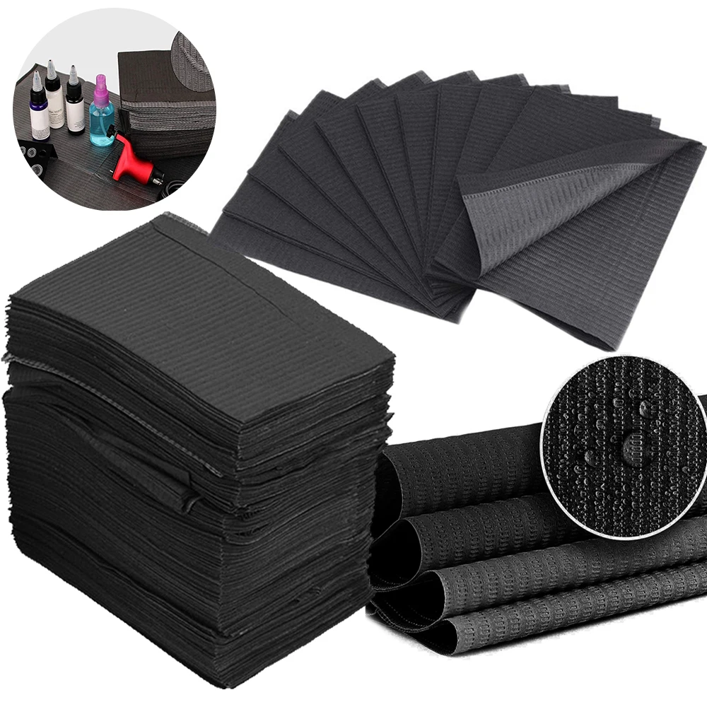 250/125/50/15PCS Tattoo Clean Wipes Pad Disposable Waterproof Tattoo Bibs Table Covers Patient Dental Napkins Tattoo Accessories