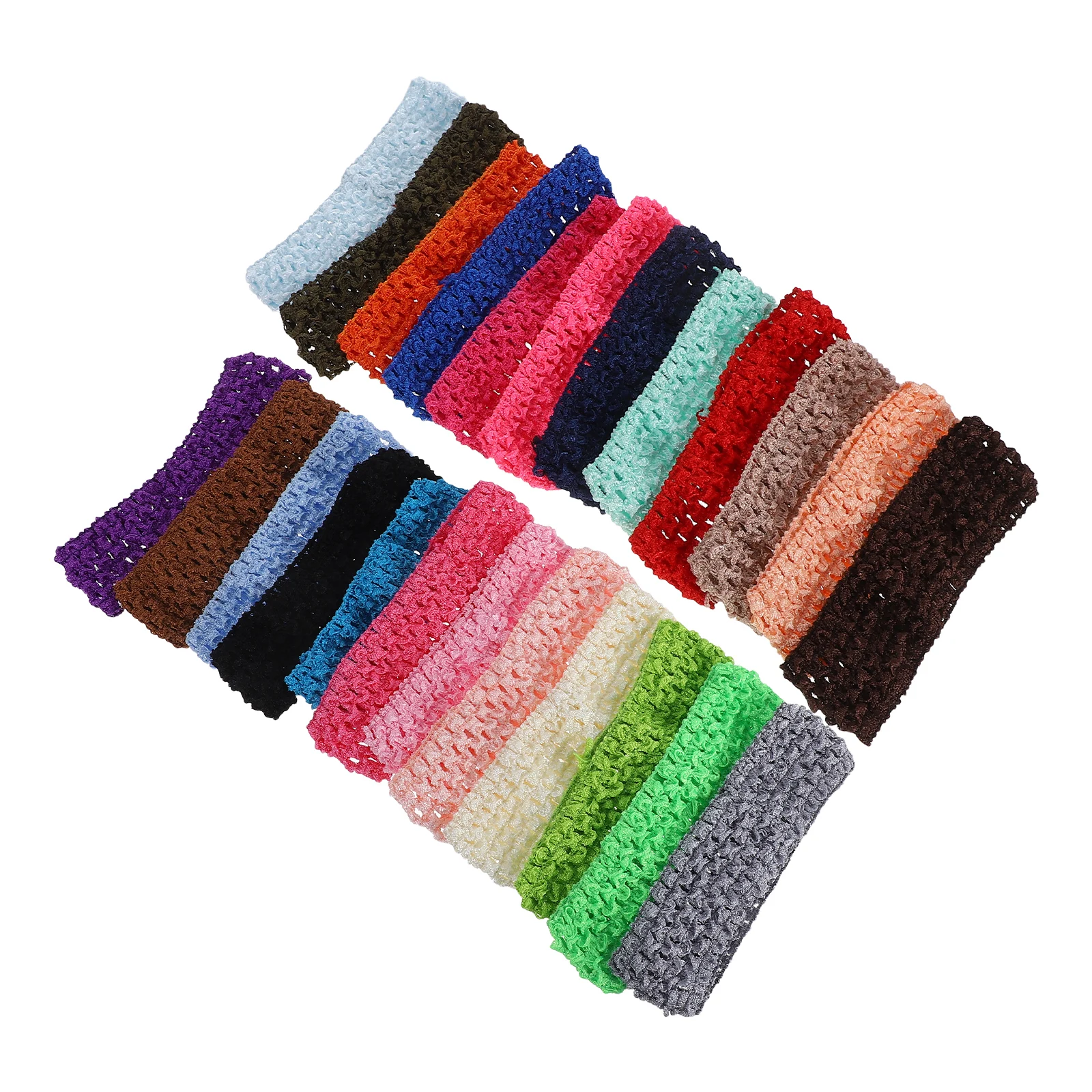 

24pcs Baby Hairband Elastic Headbands for Girls Infant Toddler Child Crochet Mesh Hair Accessories Random Color Soft Material
