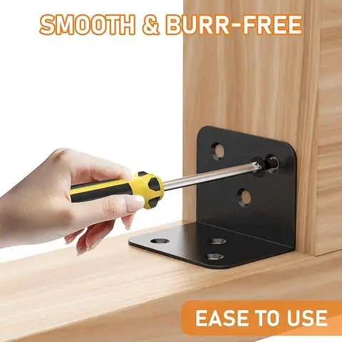 50/10 st. hörnkonsoler i rostfritt stål, skåp, lådor, fönster, trämöbler, 90 graders rätvinkel, fast konsol 12 best sales träkoppling - №6