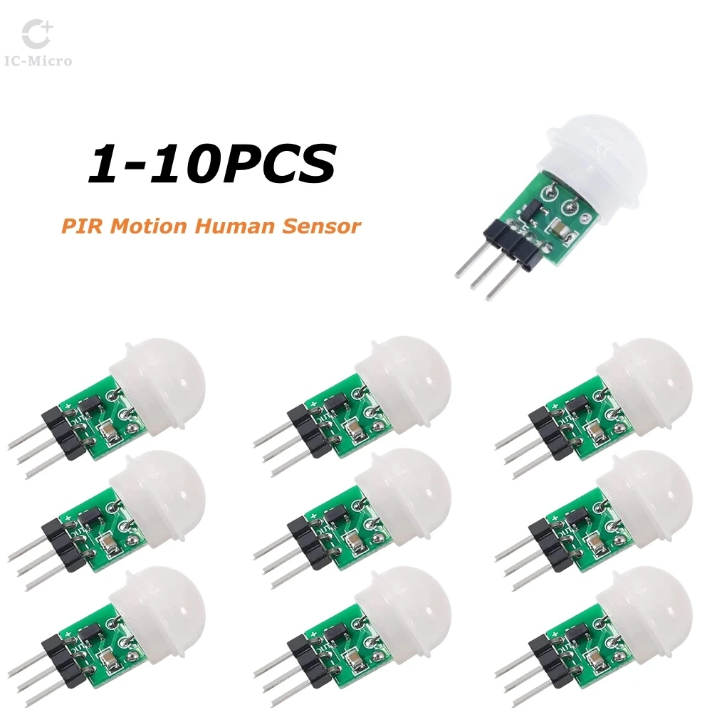 XCW 1-10PCS Mini IR Pyroelectric Infrared PIR Motion Human Sensor Automatic Detector Module AM312 Sensor DC 2.7 to 12V