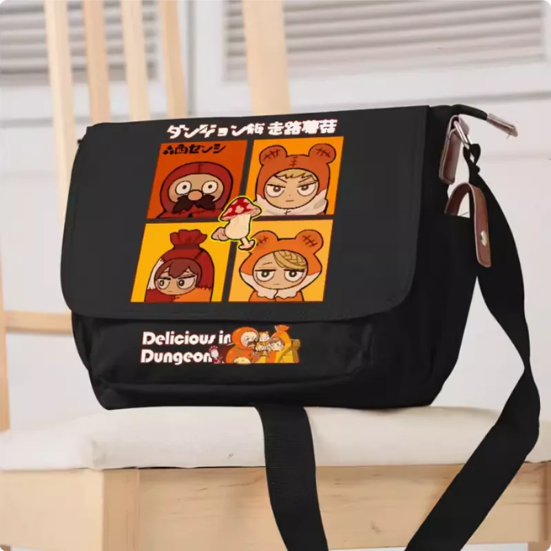 Anime Delicious in Dungeon  Cartoon Bag Unsix Fashion Leisure Teenagers Crossbody Student Messenger Handbag B1655