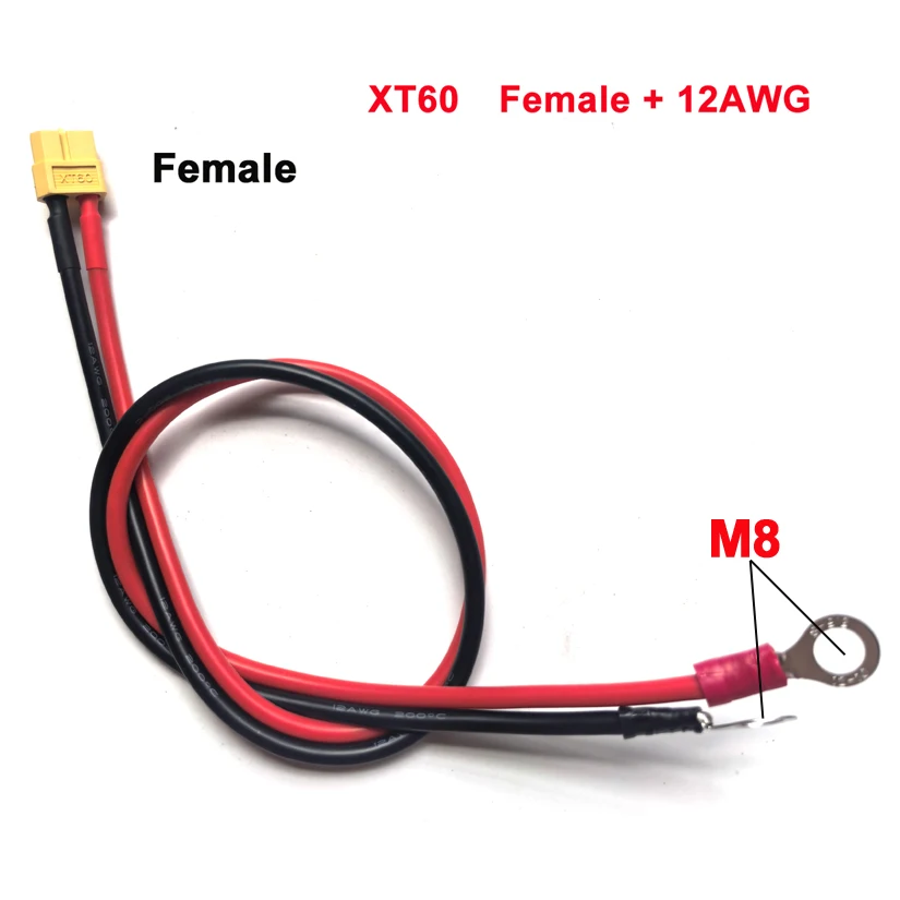 XT60 X90 auf M8 O-Ring-Ösen-Batterieanschluss-Stecker-Kabel 10/12AWG Ladeanschluss für RC Lipo-Akku FPV Racing – Detail 2
