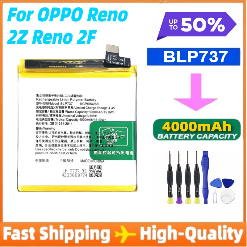 BLP737 4000mAh for OPPO Reno 2F/2Z Large Capacity New Mobile Phone Battery Fast Shipping
