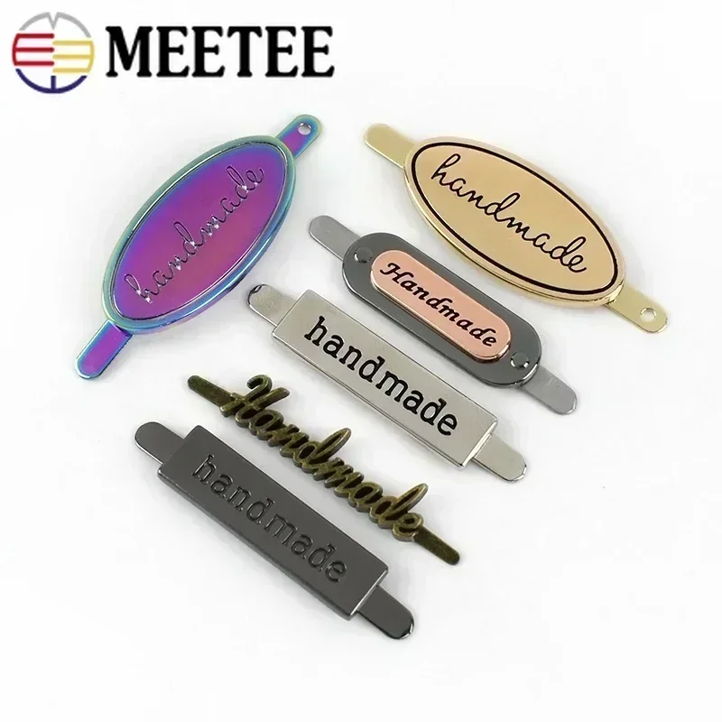 10/30Pcs Meetee Handmade Metal Bag Labels Pin Buckle Handcraft Mortise Clasp Webbing Decor Tag Button DIY Hardware Accessories