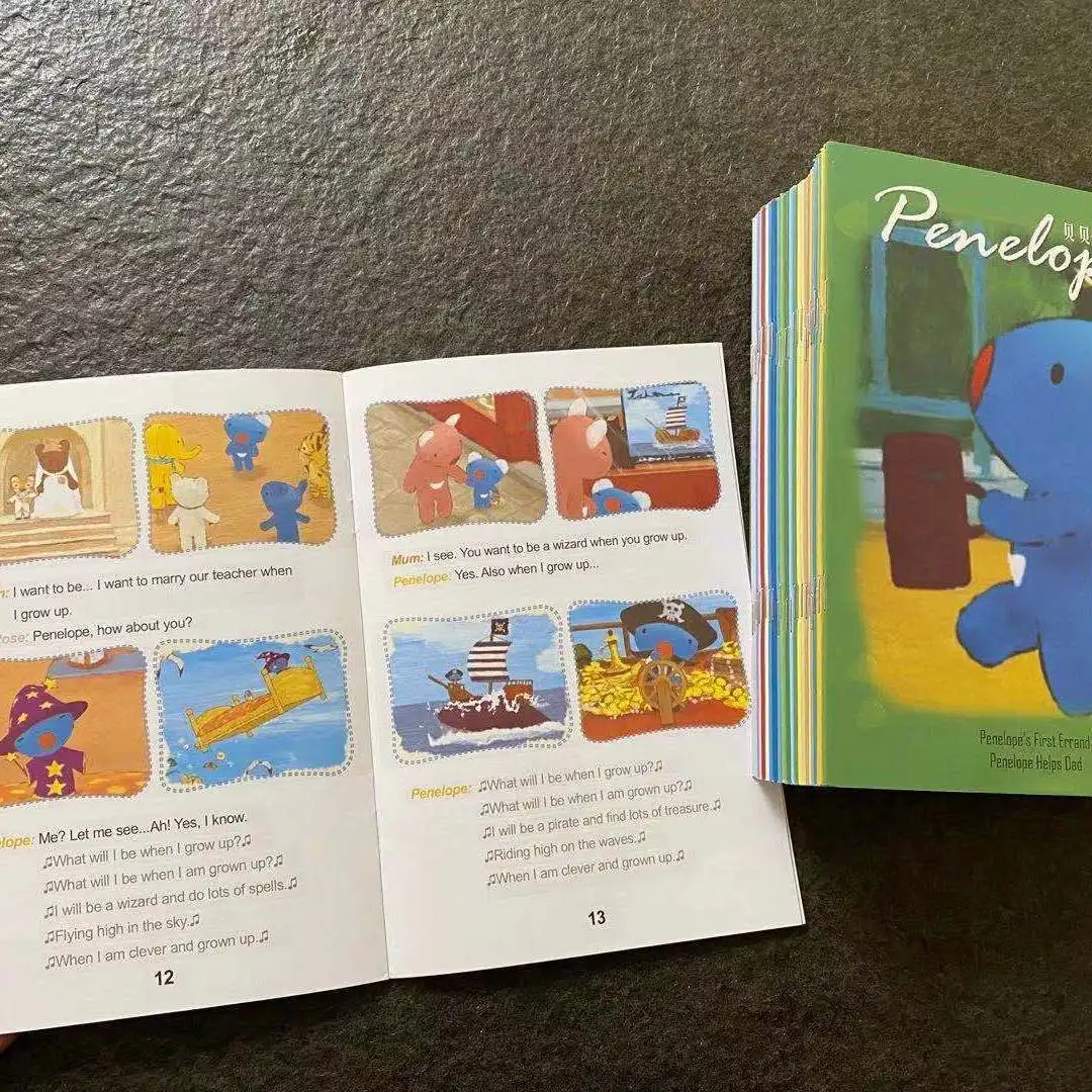 DIY Inglês Animação Lines for Children, DiFUYA Inglês Books, Penelope Life, 27 Livros, 54 artigos