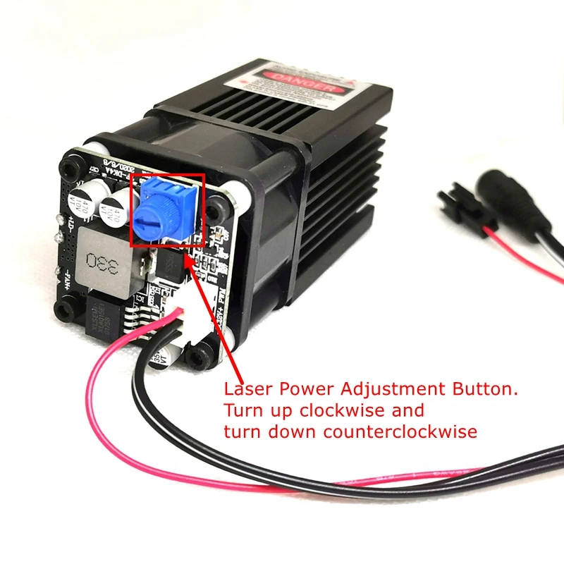 Focusable 445nm 450nm 1.6W/2.5W/5W/7W/10W/15W/20W Engraving Blue Laser Module PWM CNC DC12V