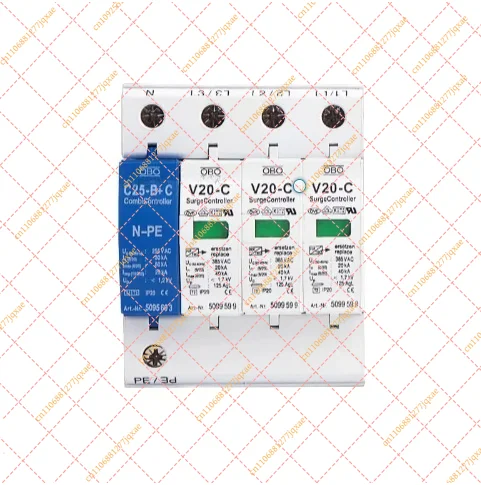 20-40KA Surge Protective Device (SPD), 3+NPE Overvoltage Protector, AC 385V Lightning Arrester for Power Distribution