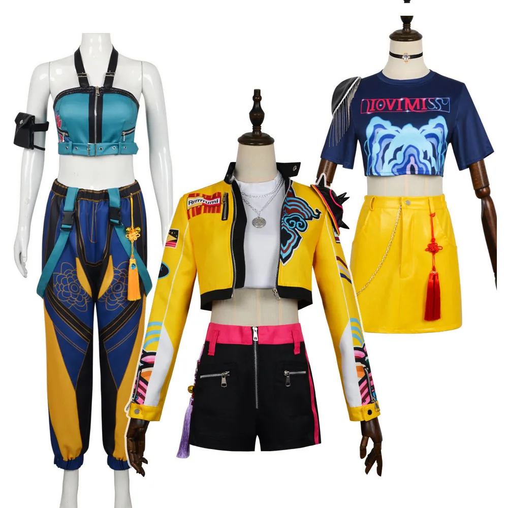 

K-POP Singer Dance Women Girls Rumi Mira Zoey Team Hunters Cosplay Costumes Adult Kids Halloween Carnival Party Role Play Outfit