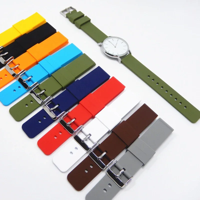 Quick Release Strap 12mm 14mm 16mm 18mm 20mm 22mm 24mm Silicone Watchbands Watch Accessories Belts Wrist Band Soft Rubber Straps